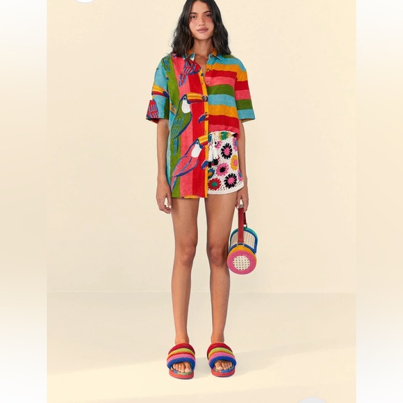 FARM Rio | Shorts | Farm Rio Multi Circles Crochet Shorts | Poshmark